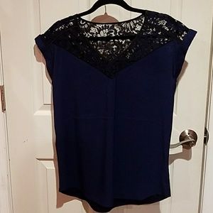 Express NWT Navy Blue lace blouse
